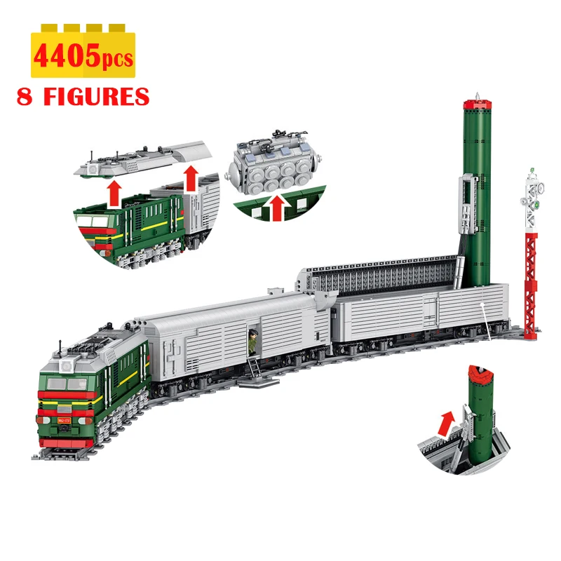 ww2 Military Missile Train SS-24 Building Block Assembling Model MOC City Railway Track Bricks Toys for Children Gift
ww2 Military Missile Train SS-24 Building Block Assembling Model MOC City Railway Track Bricks Toys for Children Gift