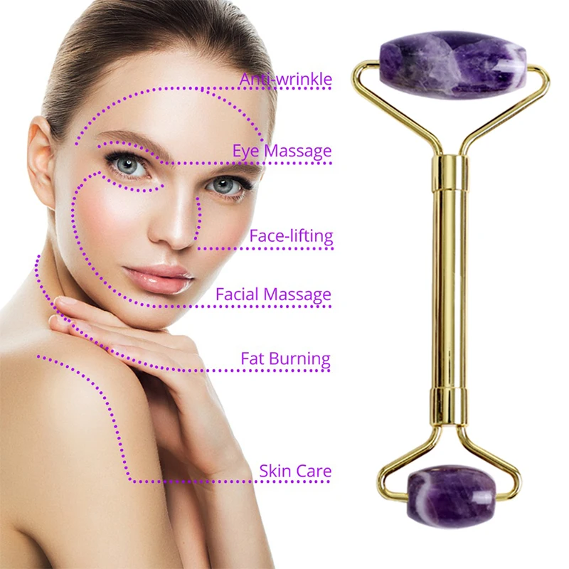 Natural Amethyst Jade Face Massage Roller Guasha Scraper Set Gouache Stone Facial Roller Massager Gouache Scraper Massage Tools
Natural Amethyst Jade Face Massage Roller Guasha Scraper Set Gouache Stone Facial Roller Massager Gouache Scraper Massage Tools