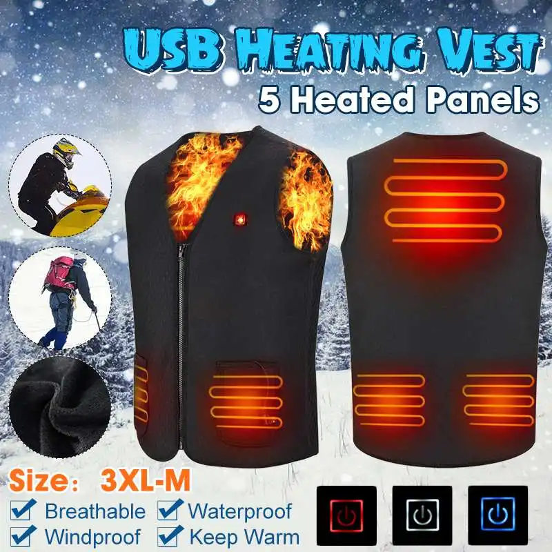 Electric Heated Vest Jacket Men Women's 5 Heated Zones Sportswear Graphene USB Heating Coat Camping Vest Waterproof Down Jacket
Electric Heated Vest Jacket Men Women's 5 Heated Zones Sportswear Graphene USB Heating Coat Camping Vest Waterproof Down Jacket