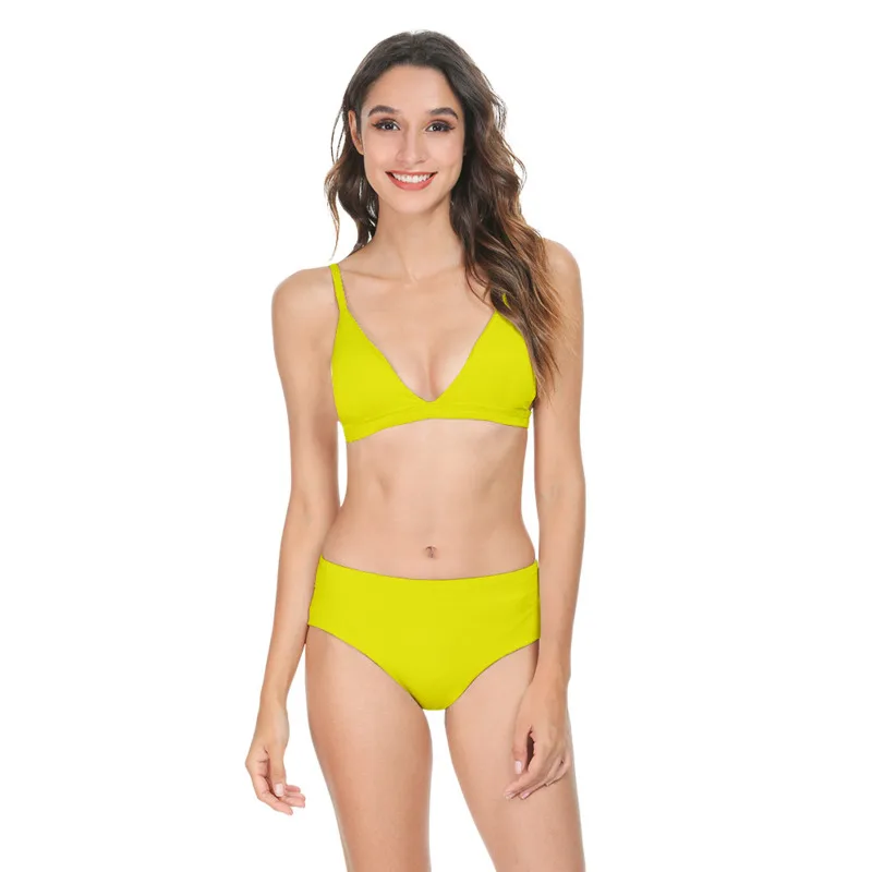 Bikinis Solid Color Beach wear Bandeau Swimsuit Sexy Women bathing Swimwear Cut Out Thong High Waist Bikini Set women two piece
Bikinis Solid Color Beach wear Bandeau Swimsuit Sexy Women bathing Swimwear Cut Out Thong High Waist Bikini Set women two piece
