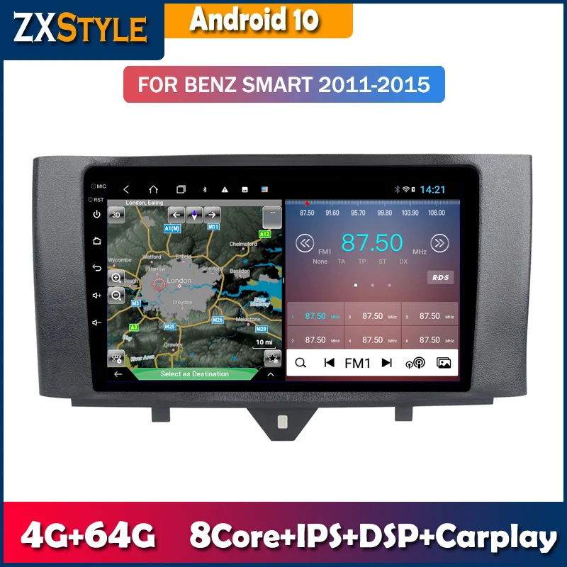 Автомагнитола на Android 10 с GPS-навигацией для Mercedes Benz Smart Fortwo 2011-2015 мультимедийный DVD-плеер
Автомагнитола на Android 10 с GPS-навигацией для Mercedes Benz Smart Fortwo 2011-2015 мультимедийный DVD-плеер