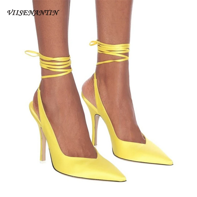 Spring Summer Fashion Show Silk Pointed Toe Cross Strap Sexy High Heels Shoes Stiletto Party Banquet Pumps Shoes 
Spring Summer Fashion Show Silk Pointed Toe Cross Strap Sexy High Heels Shoes Stiletto Party Banquet Pumps Shoes
