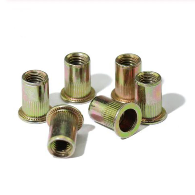 100pcs M6 M8 Zinc Plated Carbon Steel Knurled Nuts Rivnut Flat Head Threaded Rivet Insert Nutsert Cap Rivet Nut
100pcs M6 M8 Zinc Plated Carbon Steel Knurled Nuts Rivnut Flat Head Threaded Rivet Insert Nutsert Cap Rivet Nut