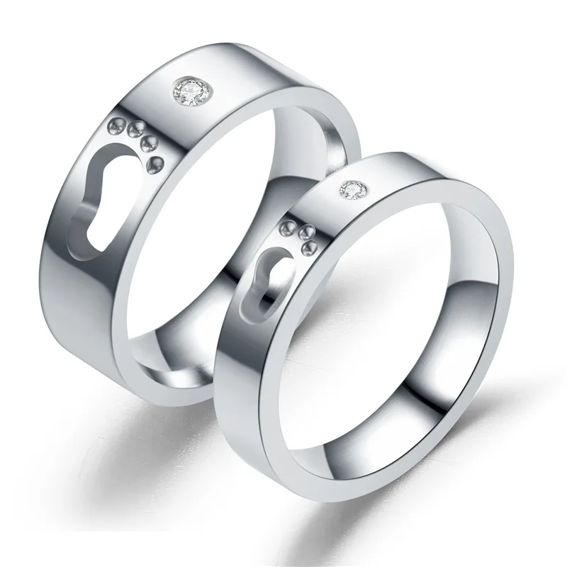 VOERYNT Couple Rings Footprint Zircon Stainless Steel Rings For Women Men Jewelry Gift Accessories VO01
VOERYNT Couple Rings Footprint Zircon Stainless Steel Rings For Women Men Jewelry Gift Accessories VO01