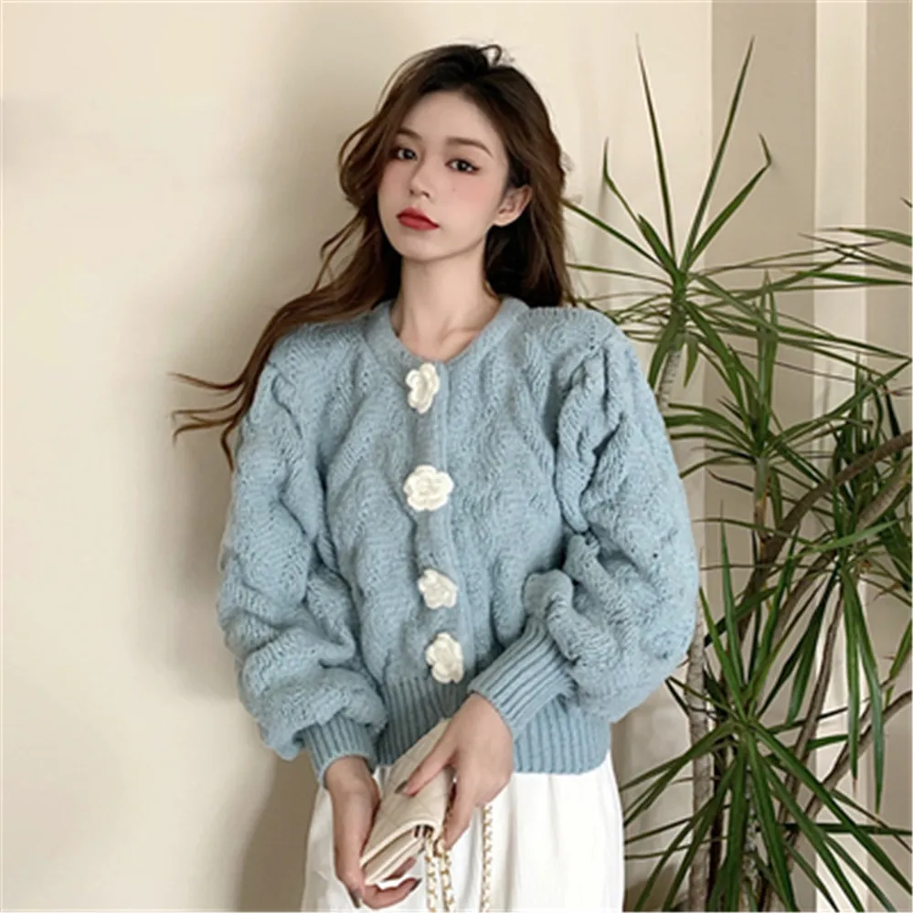 Korean Cropped Knitwear Cardigan 2021 Fashion Sweater All-match Sweet Sueter Coat Single-breasted Knitted Pull Femme
Korean Cropped Knitwear Cardigan 2021 Fashion Sweater All-match Sweet Sueter Coat Single-breasted Knitted Pull Femme