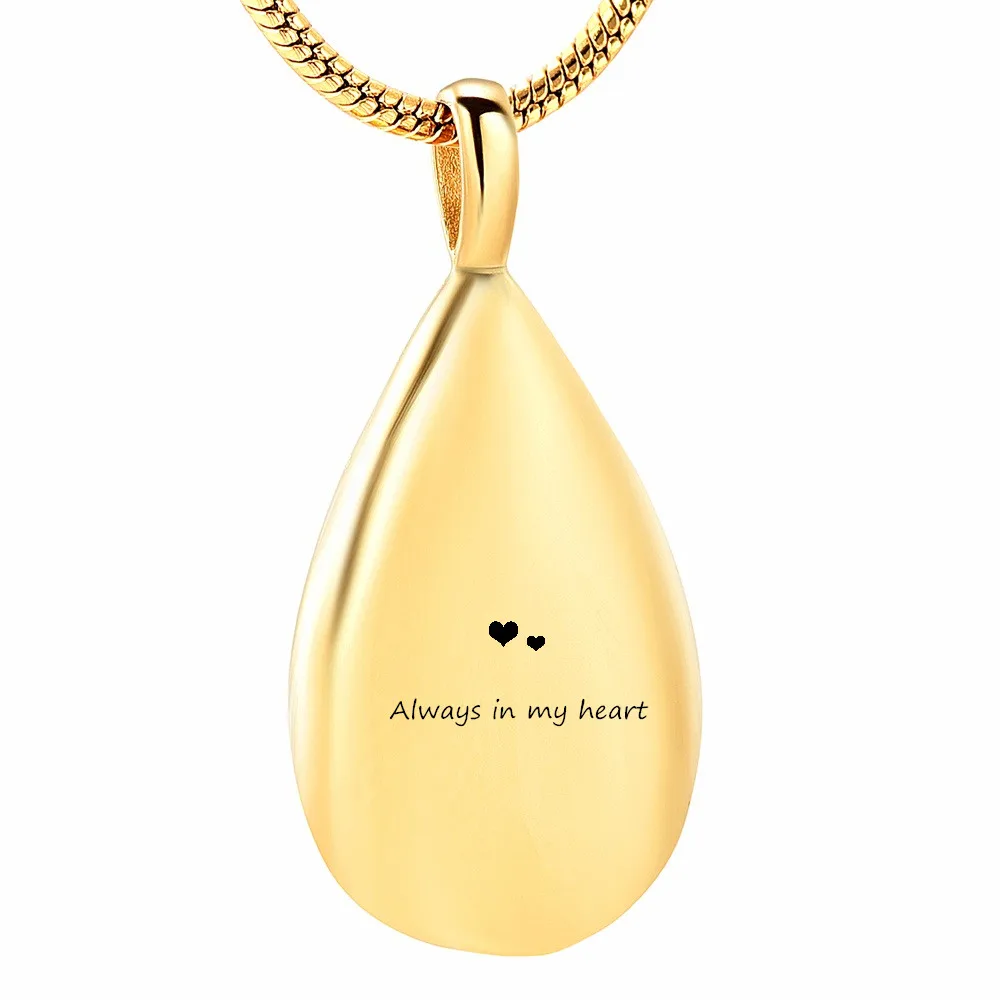 LHP31 Always in my heart Engrave Teardrop Memorial Urn Necklace Stainless Steel Teardrop Pendant for Cremation Ashes
LHP31 Always in my heart Engrave Teardrop Memorial Urn Necklace Stainless Steel Teardrop Pendant for Cremation Ashes