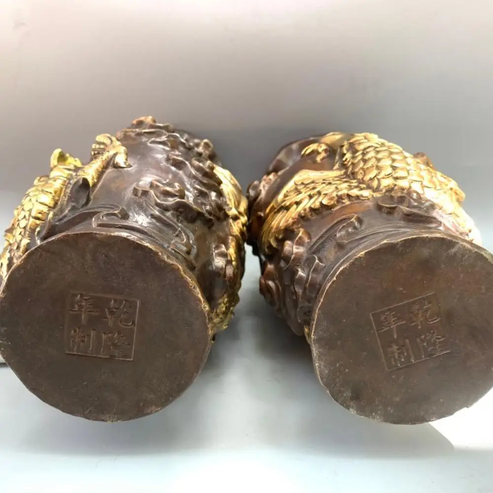 wedding decoration Chinese antique pure copper gilt peony dragon and phoenix vase decoration Carved dragon and phoenix statue
wedding decoration Chinese antique pure copper gilt peony dragon and phoenix vase decoration Carved dragon and phoenix statue