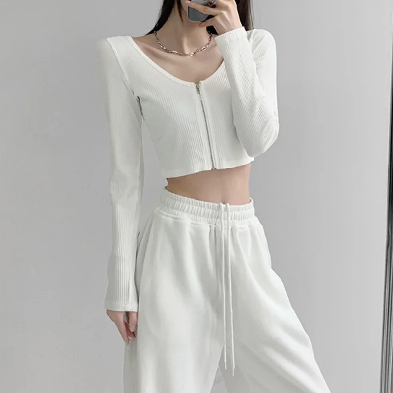 TVVOVVIN Crew Neck Long Sleeve Slim Screw Thread Solid Color Tops Korean Zippers Open Navel Short Bottomed Cardigan Women EU2H
TVVOVVIN Crew Neck Long Sleeve Slim Screw Thread Solid Color Tops Korean Zippers Open Navel Short Bottomed Cardigan Women EU2H