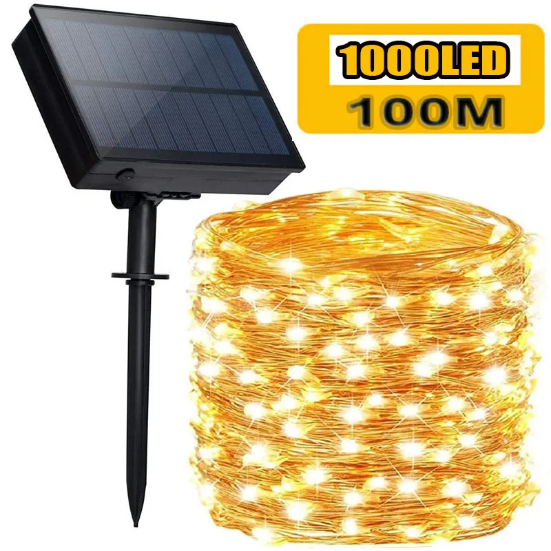 Navidad 100M 1000 LED Solar String Lights Outdoor Lamp Fairy Lights Waterproof Decoration for Yard Garden Holiday Wedding Party
Navidad 100M 1000 LED Solar String Lights Outdoor Lamp Fairy Lights Waterproof Decoration for Yard Garden Holiday Wedding Party