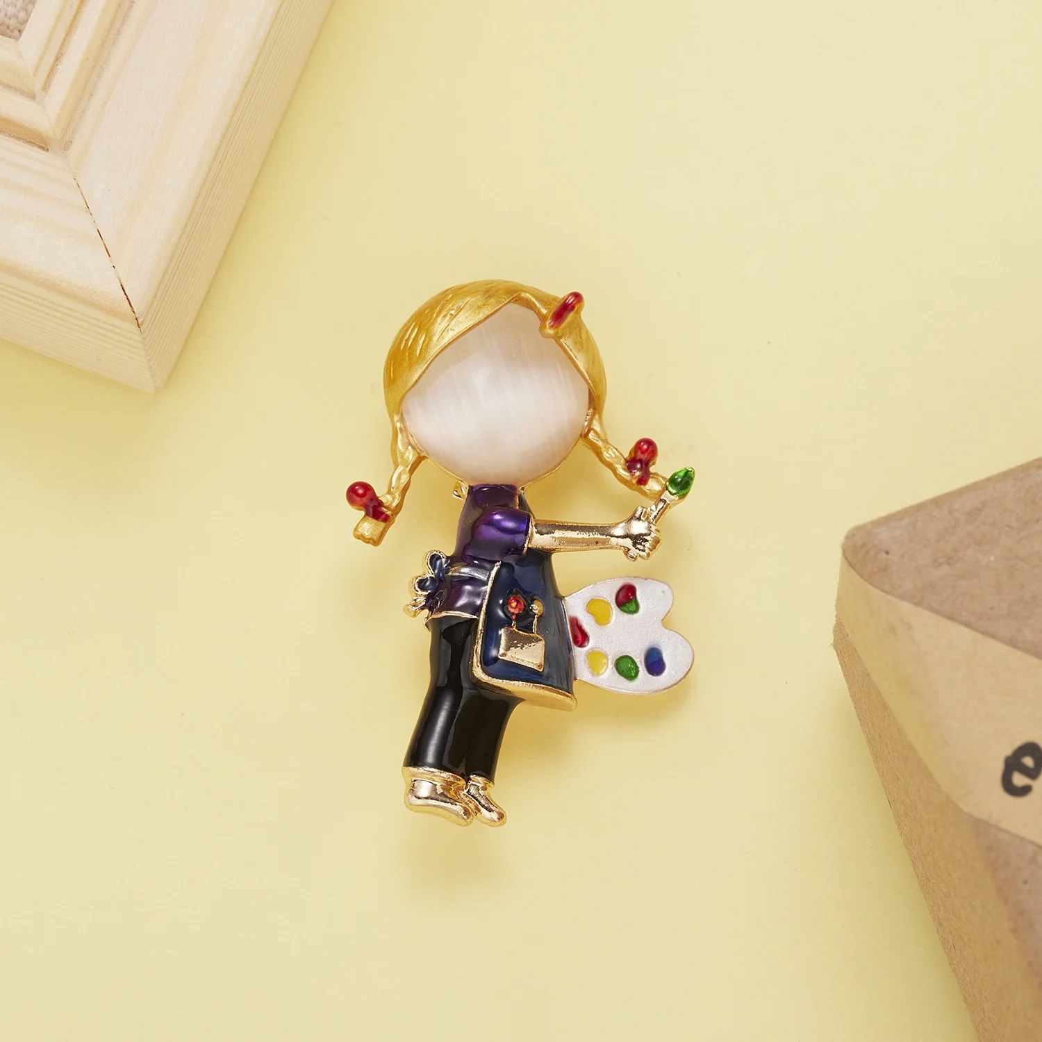 Enamel Painting Girl Brooches For Women Cute Opal Brooch Pin Fashion Jewelry Wholesale Funny Small Accessories Kids Best Gift 
Enamel Painting Girl Brooches For Women Cute Opal Brooch Pin Fashion Jewelry Wholesale Funny Small Accessories Kids Best Gift