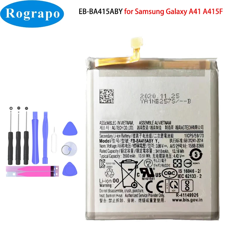 New Original Replacement Battery For Samsung Galaxy A41 A415F EB-BA415ABY Genuine 3500mAh Mobile Phone
New Original Replacement Battery For Samsung Galaxy A41 A415F EB-BA415ABY Genuine 3500mAh Mobile Phone