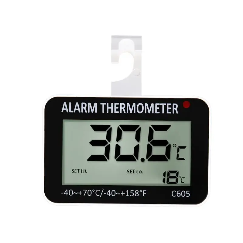 Hanging Magnetic Digital Alarm Thermometer for Fridge Freezer with High & Low Temperature Alarm Battery Included
Hanging Magnetic Digital Alarm Thermometer for Fridge Freezer with High & Low Temperature Alarm Battery Included