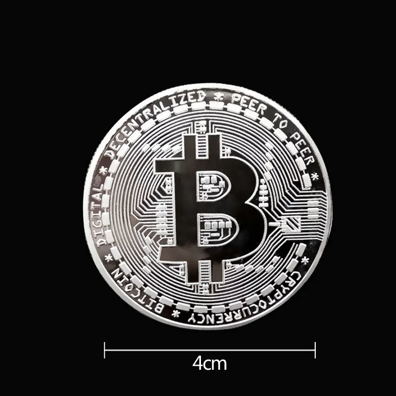 

Souvenir Gold Plated BIT Coin Bitcoin Art Collection Plated Physical Commemorative Imitation Silver Coins Collectible Great Gift