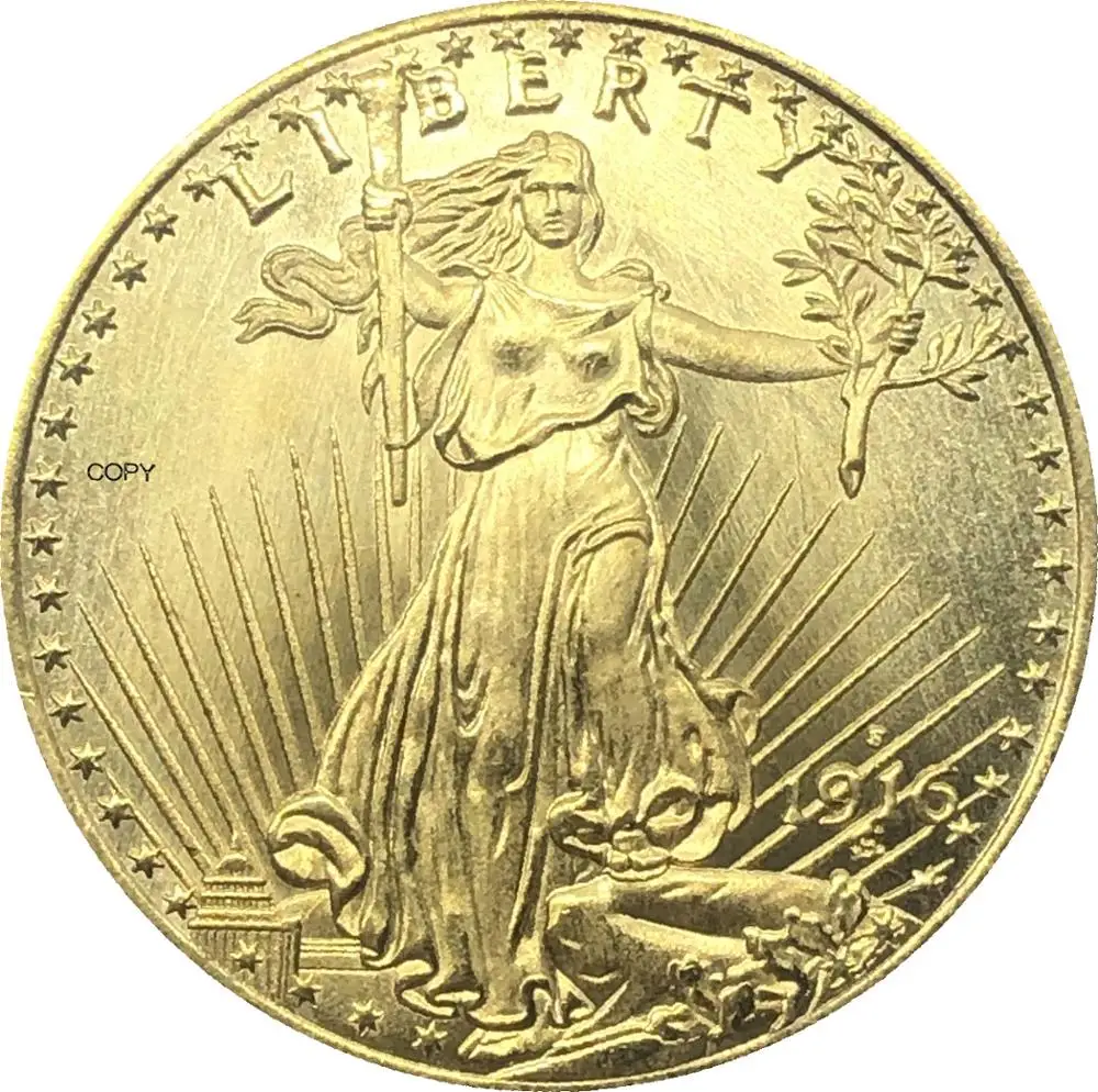 Американский двойной Орлан Сен-гаудена, 1916 долларов, с девизом, латунная металлическая копировальная монета
Американский двойной Орлан Сен-гаудена, 1916 долларов, с девизом, латунная металлическая копировальная монета