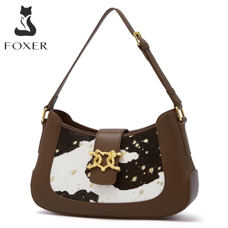 Новая нишевая Ретро сумка FOXER на плечо для леди, модная и универсальная сумка-мессенджер из спилка, Высококачественная женская сумка-хобо
Новая нишевая Ретро сумка FOXER на плечо для леди, модная и универсальная сумка-мессенджер из спилка, Высококачественная женская сумка-хобо
