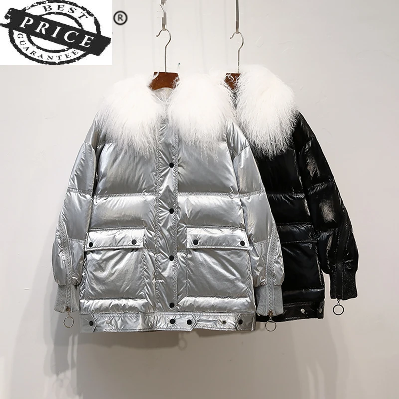 Jacket Winter Down Women Short Light Down Coat Female Thick Warm Clothes Large Real Wool Fur Hooded Jackets Laides LW1615
Jacket Winter Down Women Short Light Down Coat Female Thick Warm Clothes Large Real Wool Fur Hooded Jackets Laides LW1615