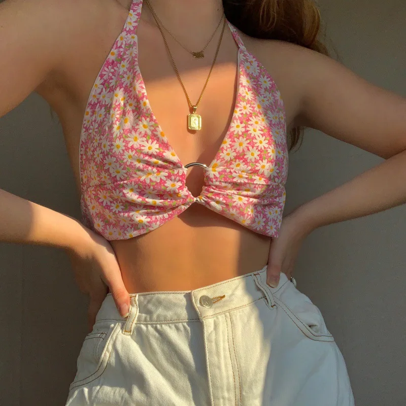 Forefair Halter Floral Printed Pink Women Sexy Crop Top Sleeveless Bandage Backless Off Shoulder Tank Top 2021 Summer Casual
Forefair Halter Floral Printed Pink Women Sexy Crop Top Sleeveless Bandage Backless Off Shoulder Tank Top 2021 Summer Casual
