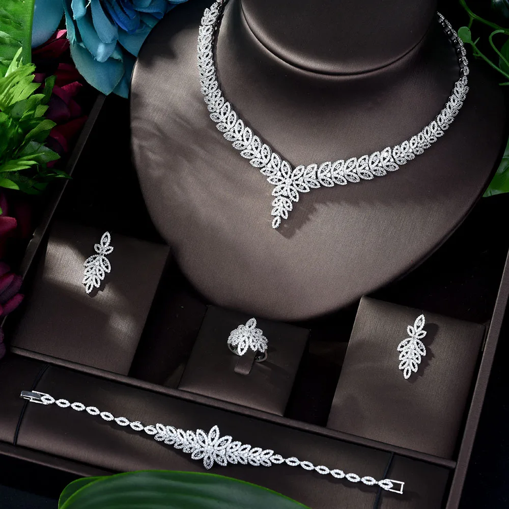 HIBRIDE Luxury 4pcs Sets Sparkling Crystal Wedding Bridal Shinning Jewelry Accessory For Bride Party Date Queen Gift BijouN-1159
HIBRIDE Luxury 4pcs Sets Sparkling Crystal Wedding Bridal Shinning Jewelry Accessory For Bride Party Date Queen Gift BijouN-1159