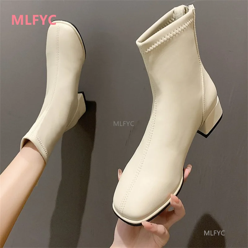 Women's mid-heel thick-heeled short boots women's winter 2021 new white short boots square head thin boots boots
Women's mid-heel thick-heeled short boots women's winter 2021 new white short boots square head thin boots boots