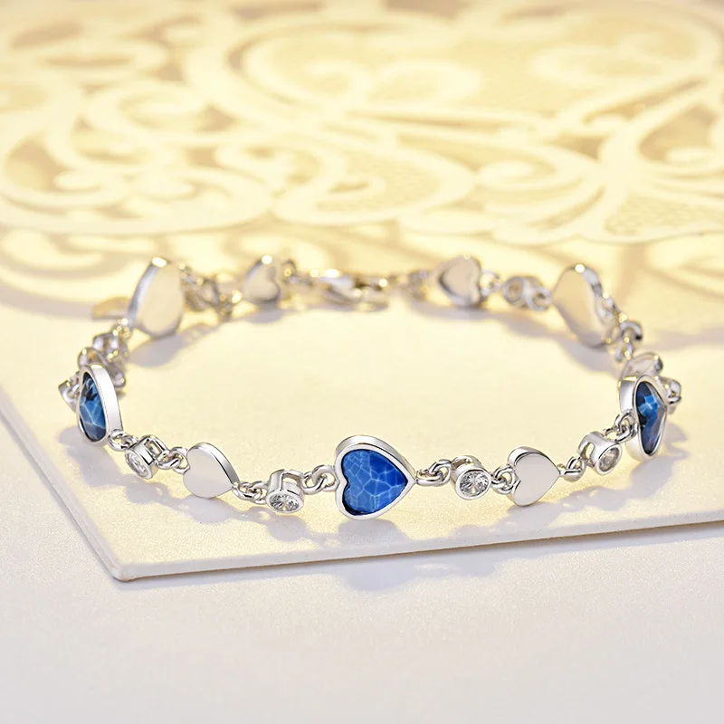 S925 Sterling Silver Diamond Sea Heart Bracelet Female Korean Version Simple Fashion Love Bracelet Birthday Party Jewelry 
S925 Sterling Silver Diamond Sea Heart Bracelet Female Korean Version Simple Fashion Love Bracelet Birthday Party Jewelry