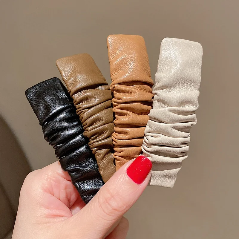 Korean Style Hairclips Side Clip Simple Girl BB Clip Pleated Hair Accessories Word Broken Hairpin Leather Hairpin Acsesorios
Korean Style Hairclips Side Clip Simple Girl BB Clip Pleated Hair Accessories Word Broken Hairpin Leather Hairpin Acsesorios
