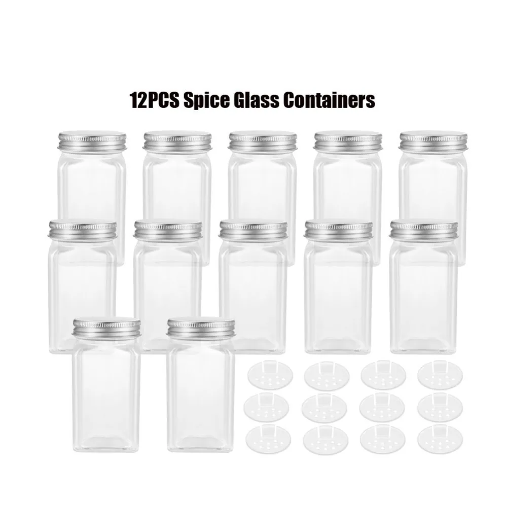 BESTONZON 12PCS Spice Jars Square Glass Containers Seasoning Bottle Kitchen and Outdoor Camping Condiment Containers with Cover
BESTONZON 12PCS Spice Jars Square Glass Containers Seasoning Bottle Kitchen and Outdoor Camping Condiment Containers with Cover