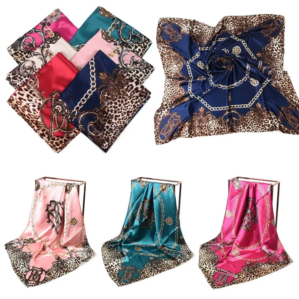 Silk Square Scarf For Women 90*90cm Neck Hair Tie Band Bag Warp Soft Neckerchief Hijab Headscarf Female Foulard 
Silk Square Scarf For Women 90*90cm Neck Hair Tie Band Bag Warp Soft Neckerchief Hijab Headscarf Female Foulard