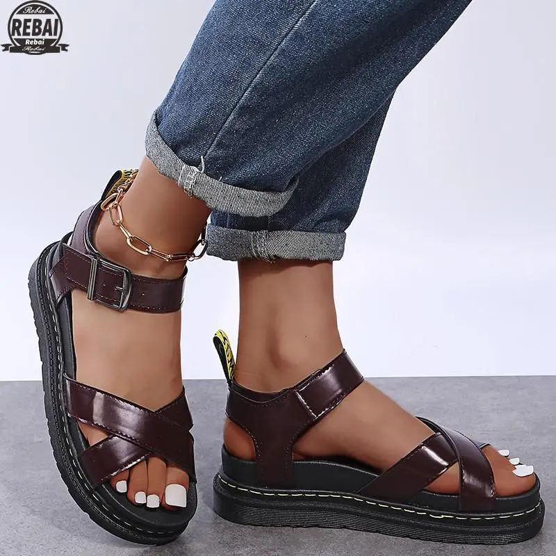 Summer Platform Sandals Ladies Sandals Wedges Comfortable Flat Shoes Slip-toe Non-slip Buckle Solid Platform Sandals for Women
Summer Platform Sandals Ladies Sandals Wedges Comfortable Flat Shoes Slip-toe Non-slip Buckle Solid Platform Sandals for Women