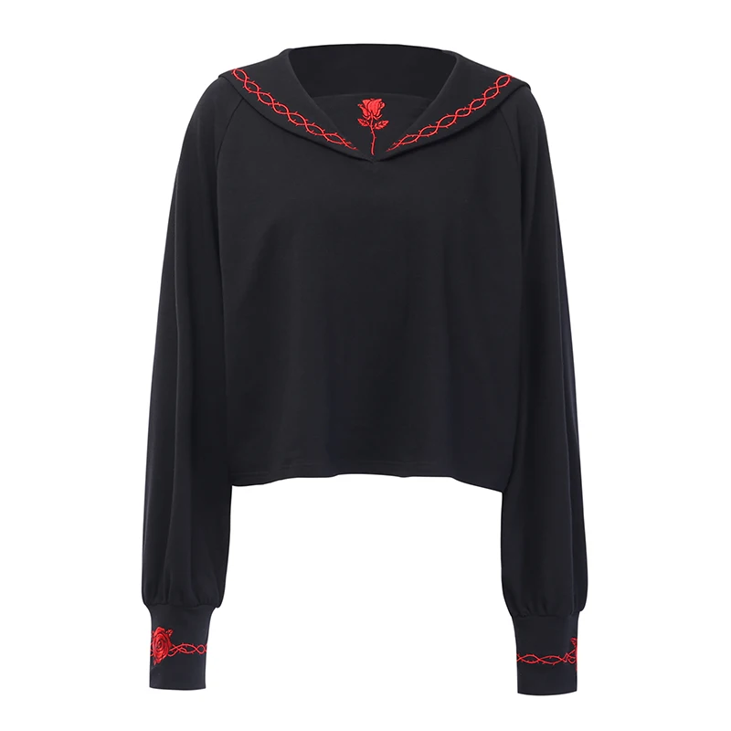 Gothic Jk Uniforms Women Shirt Navy Collar Embroidery Lolita Costume Dark Streeetwear Loose Tops Japanese College Style
Gothic Jk Uniforms Women Shirt Navy Collar Embroidery Lolita Costume Dark Streeetwear Loose Tops Japanese College Style