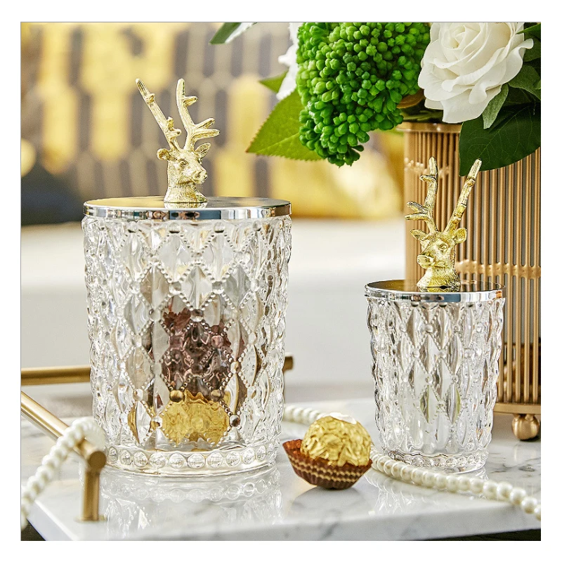 Home accessories light luxury decoration board room high-grade soft-mounted metal elk glass storage tank
Home accessories light luxury decoration board room high-grade soft-mounted metal elk glass storage tank