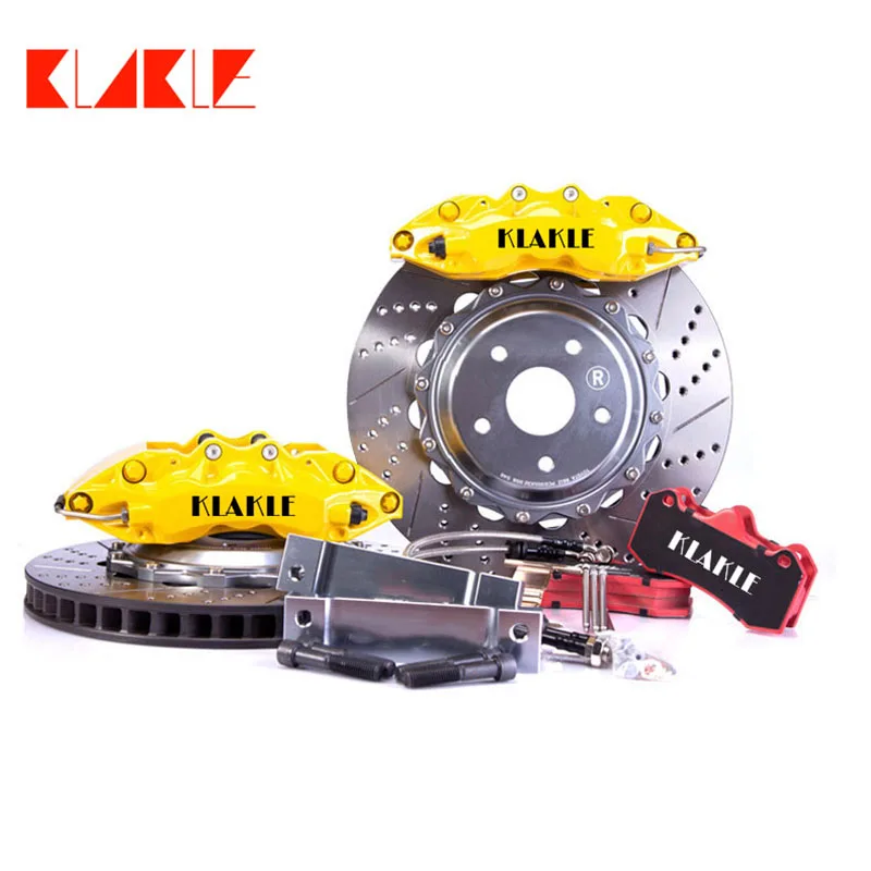 

KLAKLE 9040 6 Big Piston Yellow Color Brake Caliper 355*32MM Slotted With Drilled Brake Disc Wheel R19 For Mazda RX8