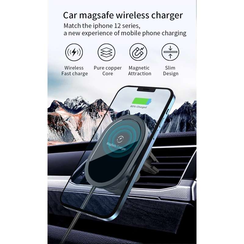 Wireless Charger Automatic Clamping Car Mount Magnetic Phone Holder for Mobile Phone Infrared Induction QI Fast Charging
Wireless Charger Automatic Clamping Car Mount Magnetic Phone Holder for Mobile Phone Infrared Induction QI Fast Charging