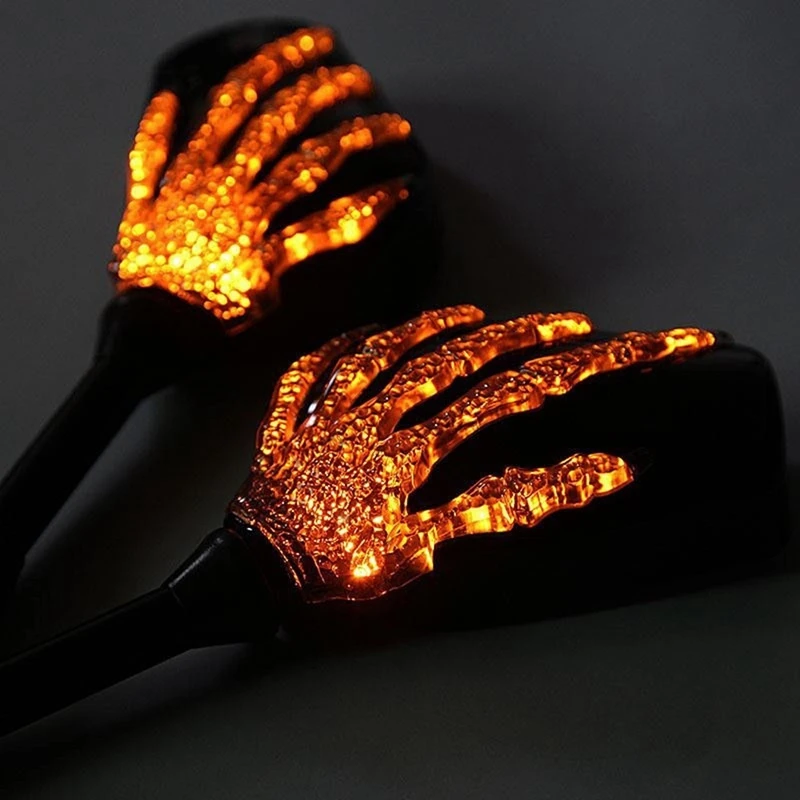 Motorcycle Rearview Mirror Skull Hand Pattern Ghost Claw LED Light Turn Signal Mirror Fit 10Mm 8Mm Thread Bolts Motor Mirror
Motorcycle Rearview Mirror Skull Hand Pattern Ghost Claw LED Light Turn Signal Mirror Fit 10Mm 8Mm Thread Bolts Motor Mirror