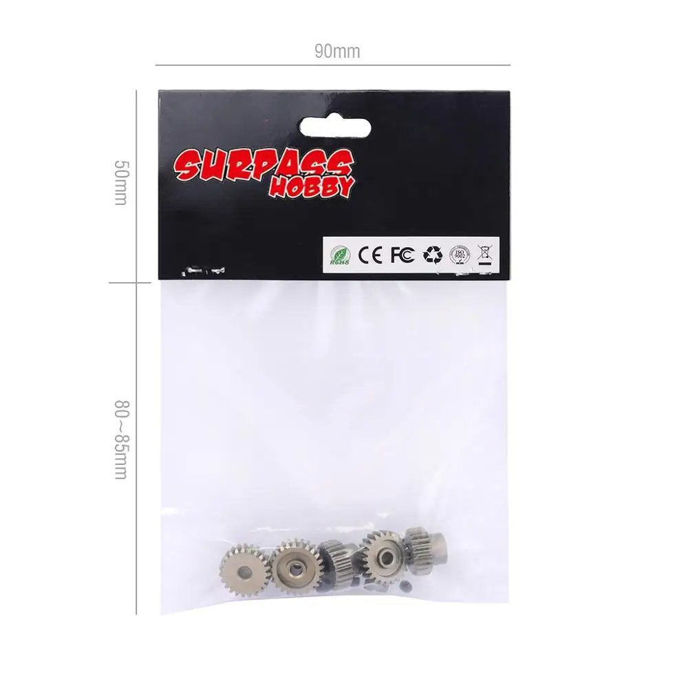 SURPASS HOBBY 5PCS 48DP 3.175mm 21T 22T 23T 24T 25T Metal Pinion Motor Gear for 1/10 RC Car Truck
SURPASS HOBBY 5PCS 48DP 3.175mm 21T 22T 23T 24T 25T Metal Pinion Motor Gear for 1/10 RC Car Truck