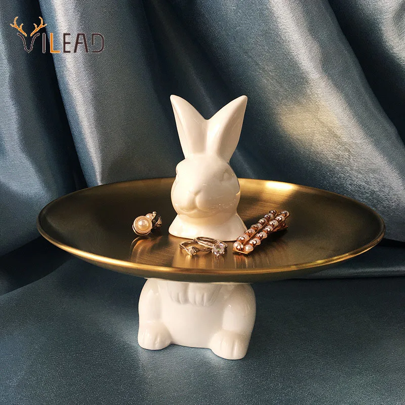VILEAD European Ceramic Rabbit Metal Cake Plate Cute Animal Dessert Fruit Desktop Decoration Tray Kitchen Utensils Porcelain
VILEAD European Ceramic Rabbit Metal Cake Plate Cute Animal Dessert Fruit Desktop Decoration Tray Kitchen Utensils Porcelain