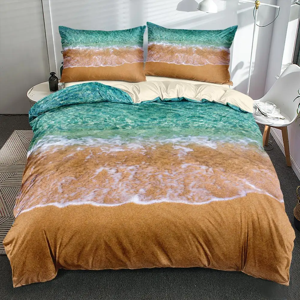 Duvet Cover and Pillowcase Sandbeach Sea Bed Linen Set Quilt/Comforter Shell Bedding Sets King Queen Full Twin Size Home Textile
Duvet Cover and Pillowcase Sandbeach Sea Bed Linen Set Quilt/Comforter Shell Bedding Sets King Queen Full Twin Size Home Textile