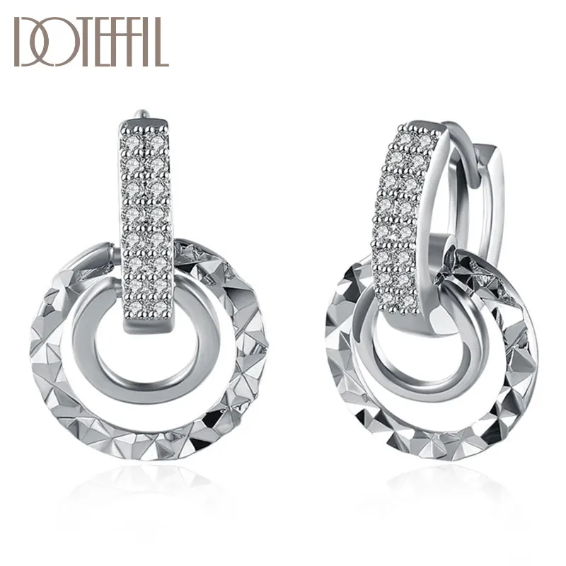 DOTEFFIL 925 Sterling Silver/18K Gold AAA Zircon Circle Shape Earrings For Women Jewelry Fashion Wedding Party Gift
DOTEFFIL 925 Sterling Silver/18K Gold AAA Zircon Circle Shape Earrings For Women Jewelry Fashion Wedding Party Gift