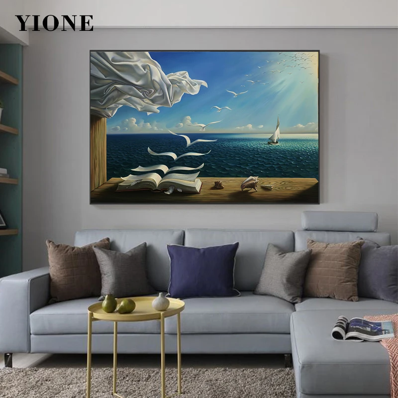 The Waves Book Oil Painting Custom Famous Surrealism Sailboat Seagull Sea Ocean Art Picture Wall Poster on Canvas Prints Decor
The Waves Book Oil Painting Custom Famous Surrealism Sailboat Seagull Sea Ocean Art Picture Wall Poster on Canvas Prints Decor