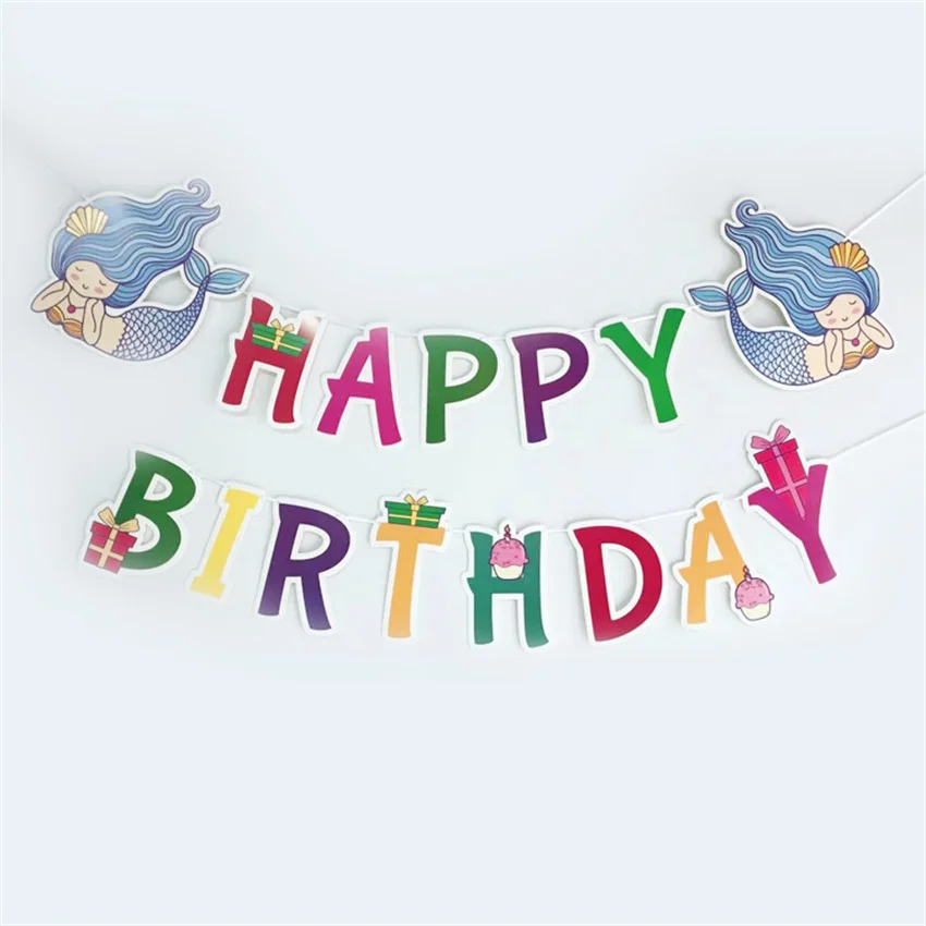 Mermaid Bunting Flag Unicorn Happy Birthday Banner Party Supplies Decoration Boy Girl Kids Baby Shower Decorations
Mermaid Bunting Flag Unicorn Happy Birthday Banner Party Supplies Decoration Boy Girl Kids Baby Shower Decorations