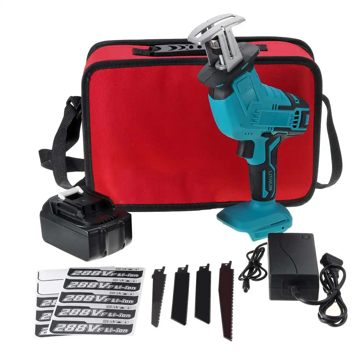 Cordless Handheld Saw 68V Electric Reciprocating Saw Outdoors Woodworking 9000mah Adjustable Speed with Battery and 4 Pcs Blades
Cordless Handheld Saw 68V Electric Reciprocating Saw Outdoors Woodworking 9000mah Adjustable Speed with Battery and 4 Pcs Blades
