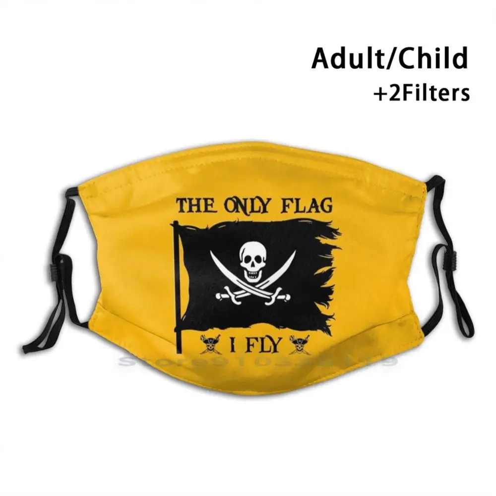 Единственный флаг I Fly Design Anti Dust Filter смываемая маска для лица Kids Пиратский череп