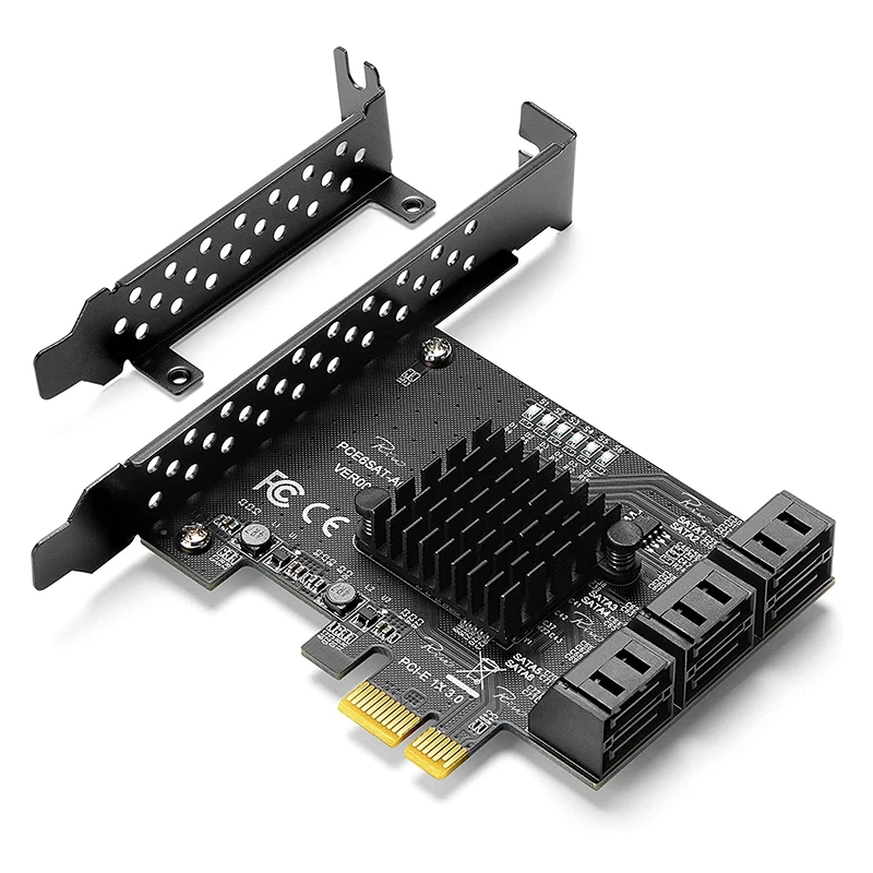 PCIe SATA Card, 6 Port, SATA Controller Expansion Card, Boot As System Disk, Support 6 SATA 3.0 Devices 
PCIe SATA Card, 6 Port, SATA Controller Expansion Card, Boot As System Disk, Support 6 SATA 3.0 Devices
