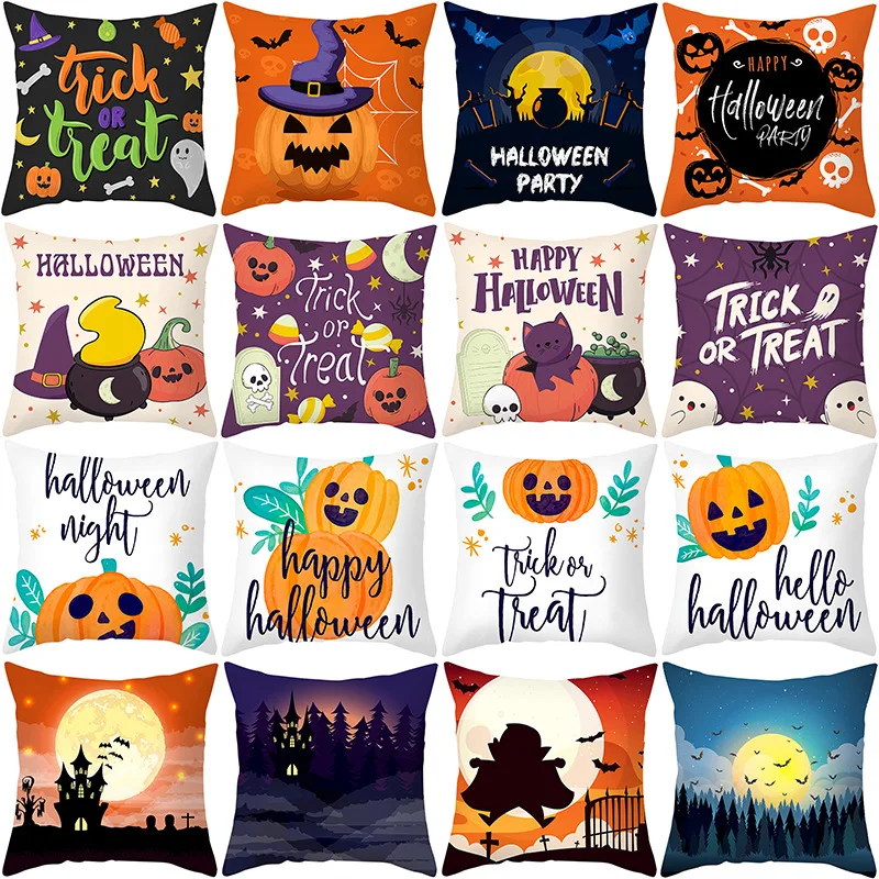 

Liviorap Pumpkin Bat Cushion Cover Halloween Decoration Supplies Scary Horror Party Pumpkin Witch Ghost Decorative Pillowcase