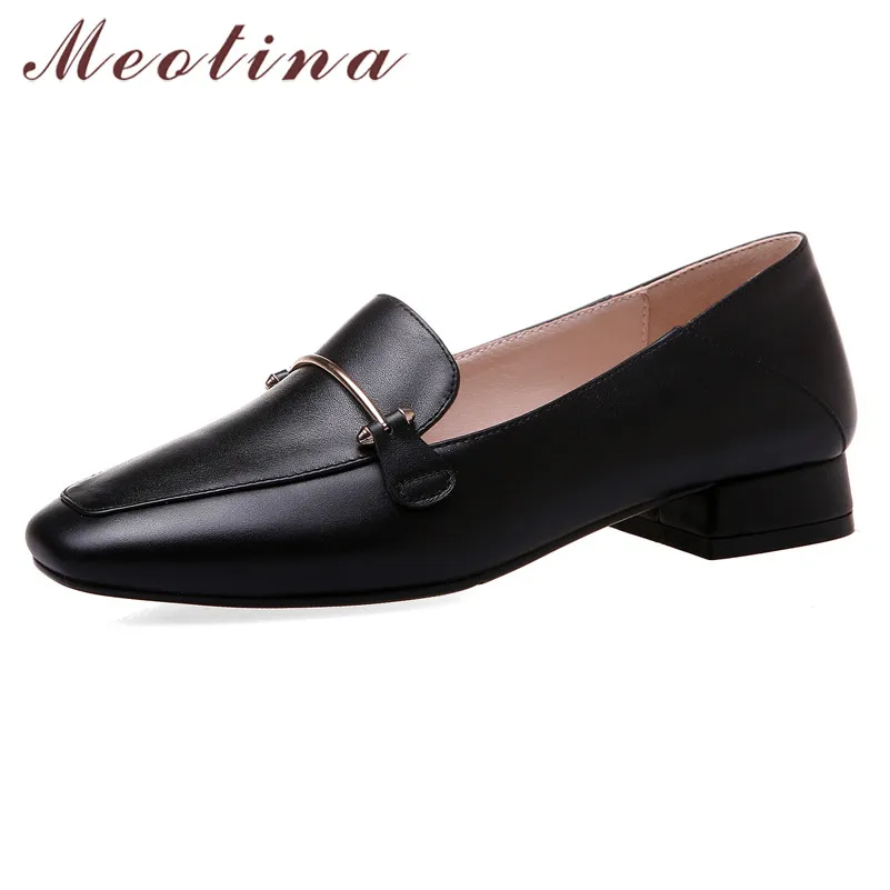 Meotina Women Pumps Genuine Leather Low Heels Loafers Shoes Square Toe Metal Decoration Shoes Lady Block Heels Casual Shoes 43
Meotina Women Pumps Genuine Leather Low Heels Loafers Shoes Square Toe Metal Decoration Shoes Lady Block Heels Casual Shoes 43