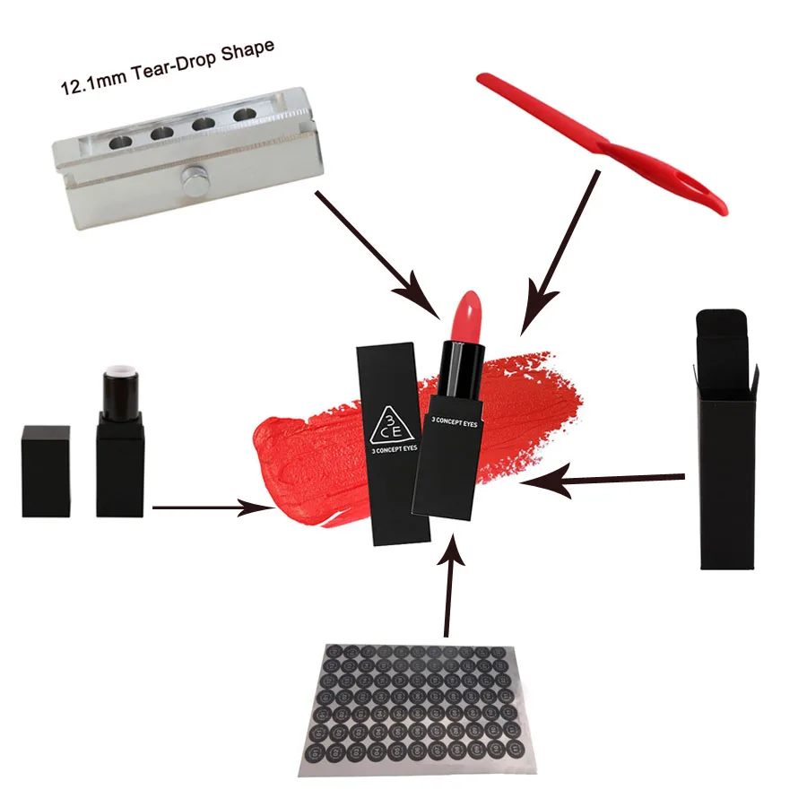 DIY Lipstick Set, Lipstick Lipbalm Tube Case Container Aluminum Alloy Fill Mold Paper Gift Box Packing Label Sticker Spatula
DIY Lipstick Set, Lipstick Lipbalm Tube Case Container Aluminum Alloy Fill Mold Paper Gift Box Packing Label Sticker Spatula