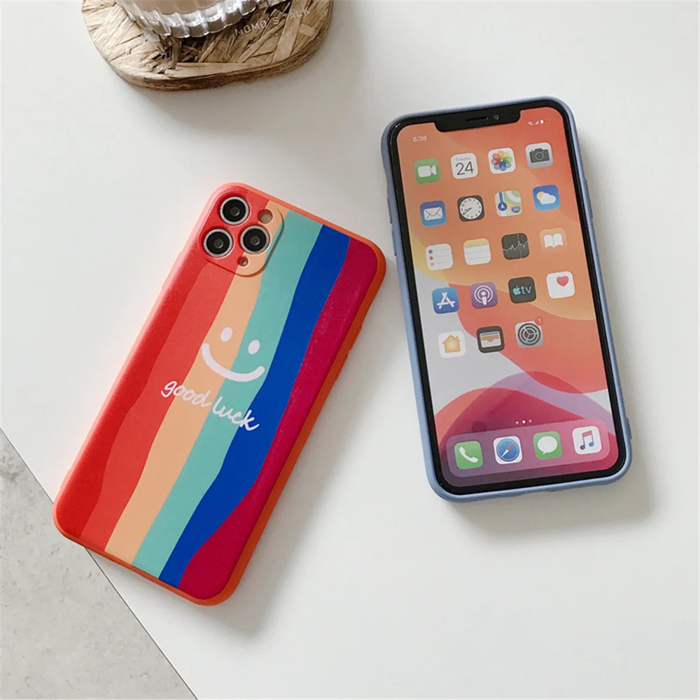 Cute Hot Art Rainbow Colorful smiley Case for iPhone 12 mini 11 Pro X XS Max XR 8 7 6 Plus SE2 INS Soft Silicone Phone Cover
Cute Hot Art Rainbow Colorful smiley Case for iPhone 12 mini 11 Pro X XS Max XR 8 7 6 Plus SE2 INS Soft Silicone Phone Cover