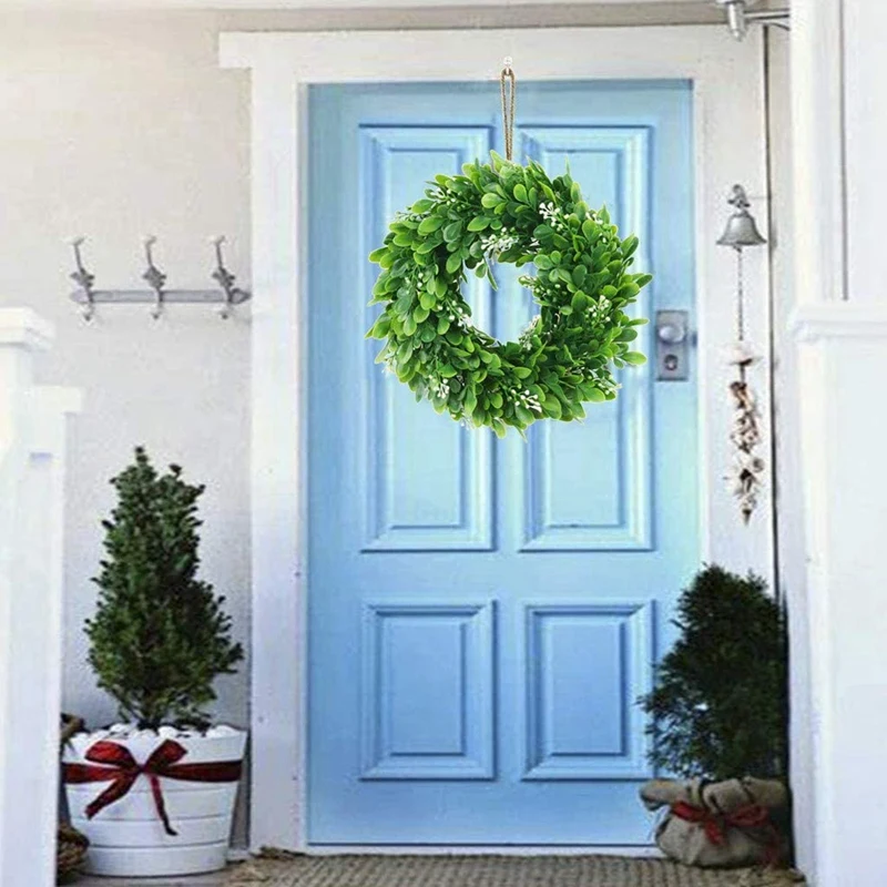 Artificial Eucalyptus Green Leaf Wreath with Cotton, Spring Summer Outdoor Ornaments for Front Door Wall Window Decor
Artificial Eucalyptus Green Leaf Wreath with Cotton, Spring Summer Outdoor Ornaments for Front Door Wall Window Decor