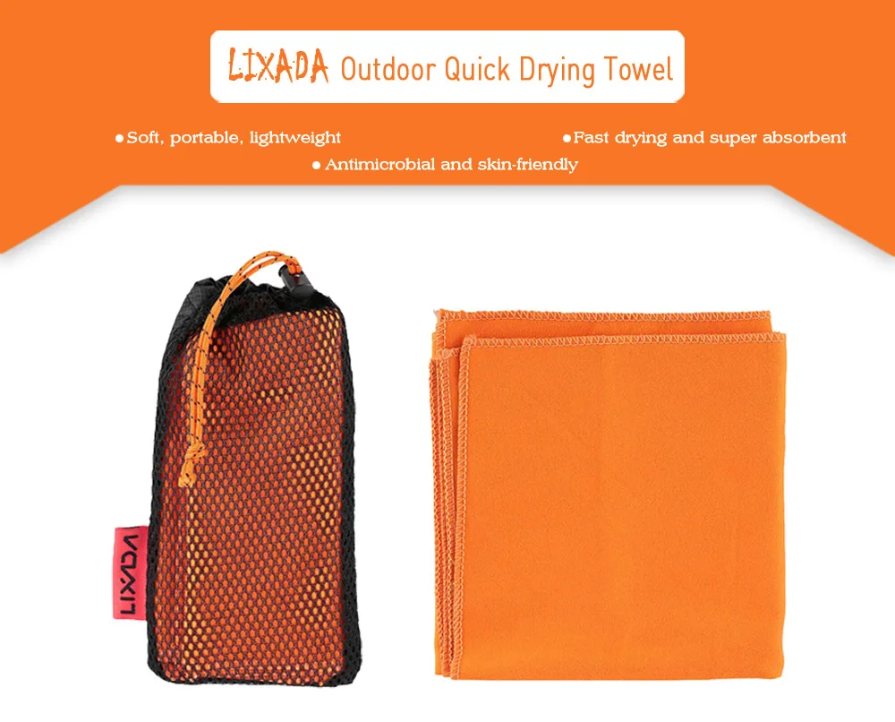 Lixada 60*30cm Microfiber Quick Drying Towel Compact Travel Camping Swiming Beach Bath Body Gym Sports Towel 
Lixada 60*30cm Microfiber Quick Drying Towel Compact Travel Camping Swiming Beach Bath Body Gym Sports Towel
