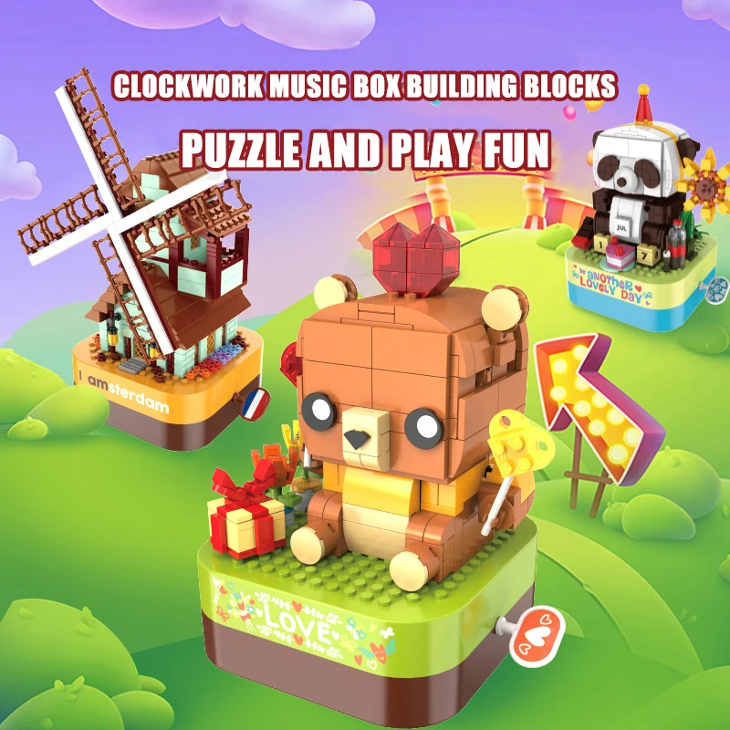 Assembled Building Blocks Ornaments Children Assembling Diy Bricks Toy Music Box Baby Children's Educational Toys Girl's Gift
Assembled Building Blocks Ornaments Children Assembling Diy Bricks Toy Music Box Baby Children's Educational Toys Girl's Gift
