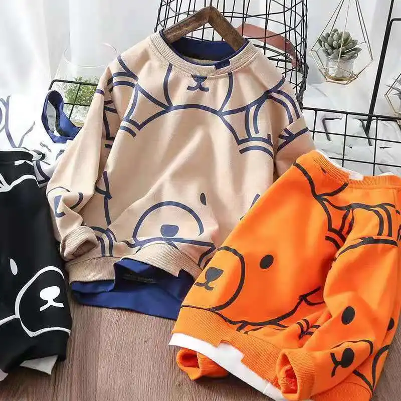 Children's cartoon spring and autumn sweater new Zhongda children's holiday two piece base coat boy's sweater top Pullover
Children's cartoon spring and autumn sweater new Zhongda children's holiday two piece base coat boy's sweater top Pullover